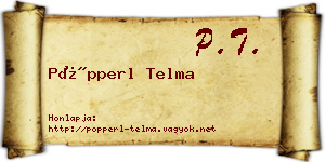 Pöpperl Telma névjegykártya